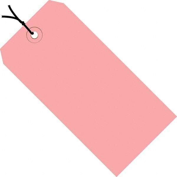 Made in USA - 2-3/4" High x 1-3/8" Long, Safety & Facility Blank Tag - Pink Cardstock - A1 Tooling