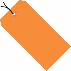 Made in USA - 4-1/4" High x 2-1/8" Long, Safety & Facility Blank Tag - Orange Cardstock - A1 Tooling