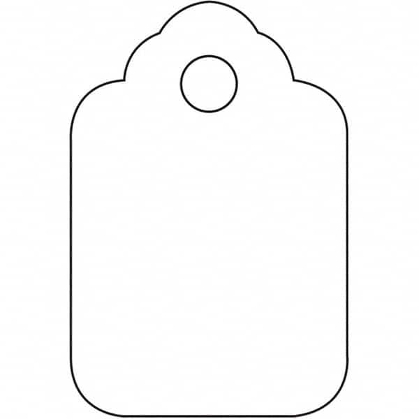 Made in USA - 1-1/8" High x 1-3/4" Long, Safety & Facility Blank Tag - White Cardstock - A1 Tooling