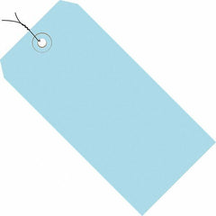 Made in USA - 3-1/4" High x 1-5/8" Long, Safety & Facility Blank Tag - Light Blue Cardstock - A1 Tooling