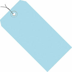 Made in USA - 2-3/4" High x 1-3/8" Long, Safety & Facility Blank Tag - Light Blue Cardstock - A1 Tooling