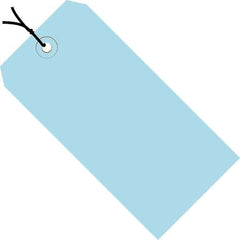 Made in USA - 4-1/4" High x 2-1/8" Long, Safety & Facility Blank Tag - Light Blue Cardstock - A1 Tooling