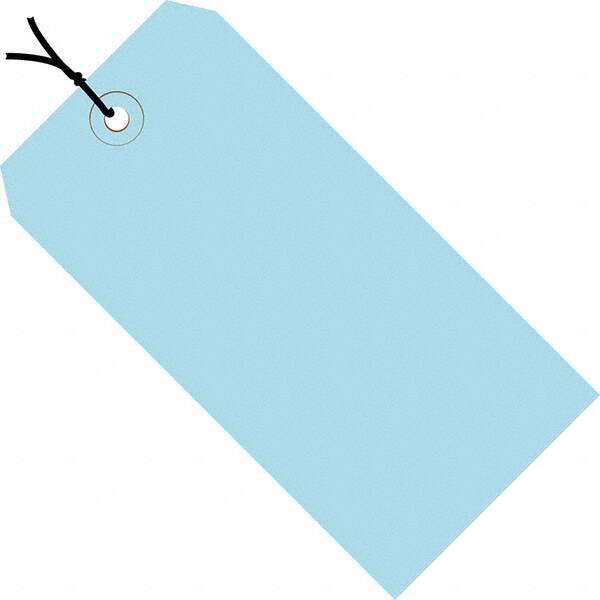 Made in USA - 3-3/4" High x 1-7/8" Long, Safety & Facility Blank Tag - Light Blue Cardstock - A1 Tooling