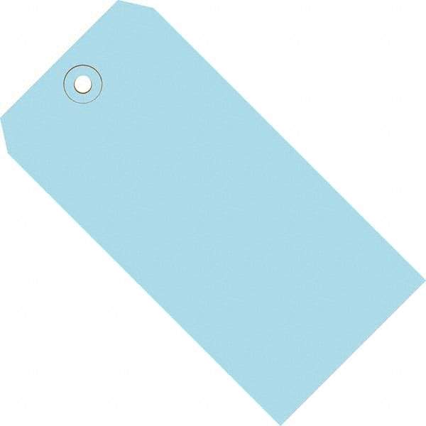 Made in USA - 5-1/4" High x 2-5/8" Long, Safety & Facility Blank Tag - Light Blue Cardstock - A1 Tooling