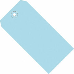 Made in USA - 3-3/4" High x 1-7/8" Long, Safety & Facility Blank Tag - Light Blue Cardstock - A1 Tooling