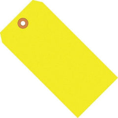 Made in USA - 4-3/4" High x 2-3/8" Long, Safety & Facility Blank Tag - Fluorescent Yellow Cardstock - A1 Tooling