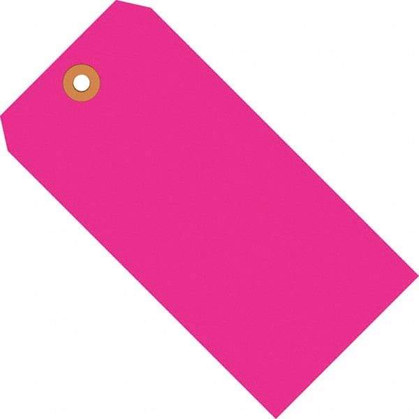 Made in USA - 4-3/4" High x 2-3/8" Long, Safety & Facility Blank Tag - Fluorescent Pink Cardstock - A1 Tooling