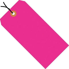 Made in USA - 3-1/4" High x 1-5/8" Long, Safety & Facility Blank Tag - Fluorescent Pink Cardstock - A1 Tooling