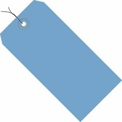 Made in USA - 3-1/4" High x 1-5/8" Long, Safety & Facility Blank Tag - Dark Blue Cardstock - A1 Tooling