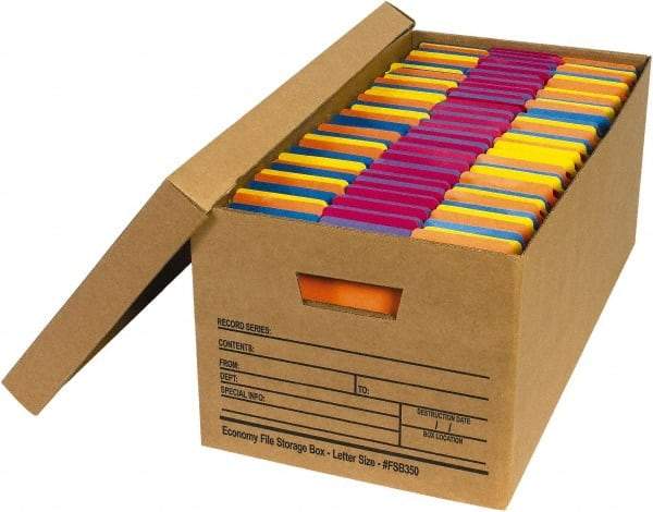 Made in USA - 1 Compartment, 12" Wide x 24" Deep, File Storage Boxes - Corrugated Cardboard, Kraft (Color) - A1 Tooling