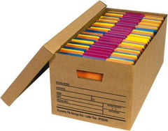 Made in USA - 1 Compartment, 12" Wide x 24" Deep, File Storage Boxes - Corrugated Cardboard, Kraft (Color) - A1 Tooling