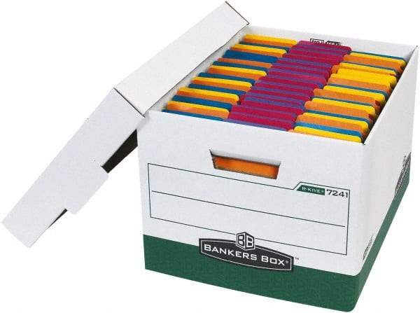 Made in USA - 1 Compartment, 12" Wide x 15" Deep, File Storage Boxes - Corrugated Cardboard, Green - A1 Tooling