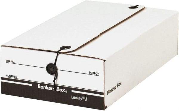 Made in USA - 1 Compartment, 9" Wide x 14-1/4" Deep, File Storage Boxes - Corrugated Cardboard, White - A1 Tooling