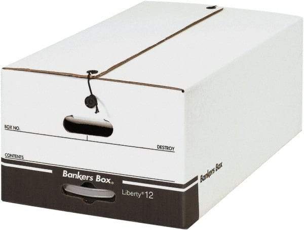 Made in USA - 1 Compartment, 15" Wide x 24" Deep, File Storage Boxes - Corrugated Cardboard, White - A1 Tooling