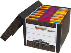 Made in USA - 1 Compartment, 12" Wide x 15" Deep, File Storage Boxes - Corrugated Cardboard, Wood Grain (Color) - A1 Tooling