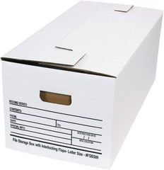 Made in USA - 1 Compartment, 12" Wide x 24" Deep, File Storage Boxes - Corrugated Cardboard, White - A1 Tooling