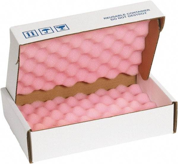 Made in USA - 12" Long x 8" Wide, Antistatic Foam Shippers - Pink & White, Standard Grade - A1 Tooling