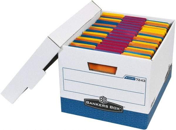 Made in USA - 1 Compartment, 12" Wide x 15" Deep, File Storage Boxes - Corrugated Cardboard, Blue - A1 Tooling