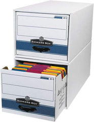 Made in USA - 1 Compartment, 12" Wide x 24" Deep, File Storage Boxes - Corrugated Cardboard, White - A1 Tooling