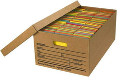 Made in USA - 1 Compartment, 15" Wide x 24" Deep, File Storage Boxes - Corrugated Cardboard, Kraft (Color) - A1 Tooling