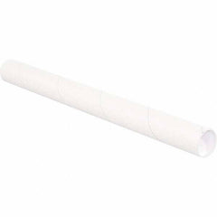 Made in USA - 2-1/2" Diam x 48" Long Round White Mailing Tubes - 1 Wall, White - A1 Tooling