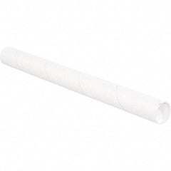 Made in USA - 2-1/2" Diam x 18" Long Round White Mailing Tubes - 1 Wall, White - A1 Tooling