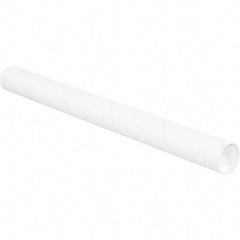 Made in USA - 3" Diam x 12" Long Round White Mailing Tubes - 1 Wall, White - A1 Tooling