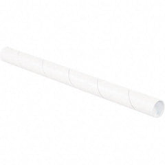 Made in USA - 1-1/2" Diam x 18" Long Round White Mailing Tubes - 1 Wall, White - A1 Tooling