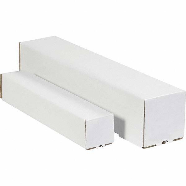 Made in USA - 4" Diam x 25" Long Square Square Mailing Tubes - 1 Wall, White - A1 Tooling