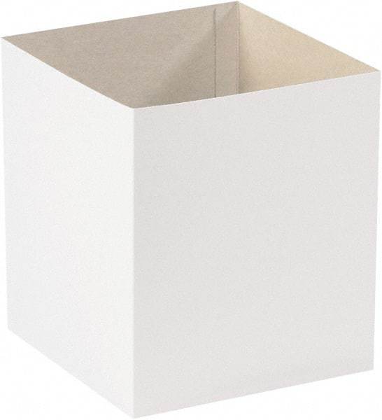 Made in USA - 8" Wide x 8" Long x 9" High Rectangle Chipboard Box - 1 Wall, White - A1 Tooling