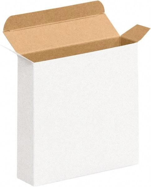 Made in USA - 1-5/8" Wide x 4" Long x 4" High Rectangle Chipboard Box - 1 Wall, White - A1 Tooling