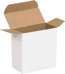 Made in USA - 2" Wide x 1-15/16" Long x 1-15/16" High Rectangle Chipboard Box - 1 Wall, White - A1 Tooling