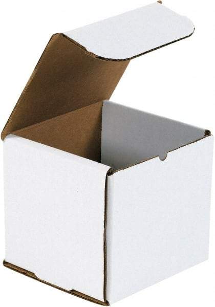 Made in USA - 4" Wide x 4" Long x 4" High Rectangle Crush Proof Mailers - 1 Wall, White - A1 Tooling