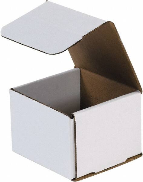 Made in USA - 4" Wide x 4" Long x 3" High Rectangle Crush Proof Mailers - 1 Wall, White - A1 Tooling