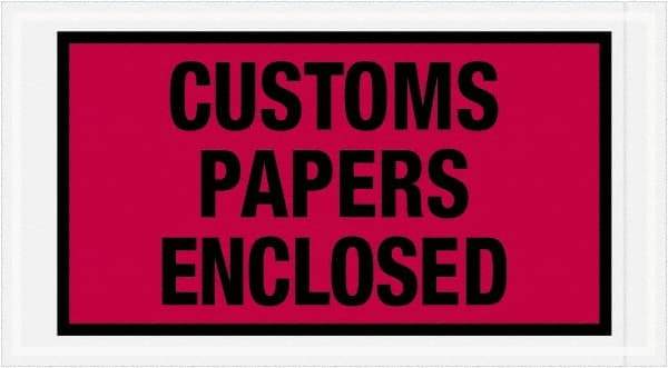 Value Collection - 1,000 Piece, 5-1/2" Long x 10" Wide, Packing List Envelope - Customs Papers Enclosed, Red - A1 Tooling