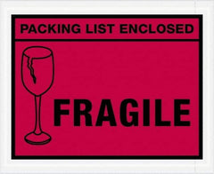 Value Collection - 1,000 Piece, 4-1/2" Long x 5-1/2" Wide, Packing List Envelope - Packing List Enclosed - Fragile, Red - A1 Tooling