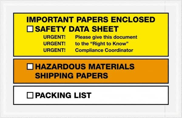 Value Collection - 1,000 Piece, 6-1/2" Long x 10" Wide, Packing List Envelope - Important Papers Enclosed, Yellow/Orange - A1 Tooling