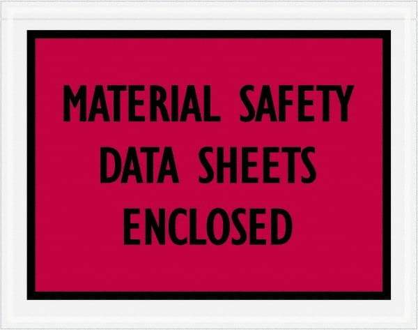 Value Collection - 1,000 Piece, 7" Long x 5-1/2" Wide, Packing List Envelope - Material Safety Data Sheets Enclosed, Red/Black - A1 Tooling