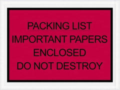 Value Collection - 1,000 Piece, 4-1/2" Long x 6" Wide, Packing List Envelope - Important Papers Enclosed, Red - A1 Tooling