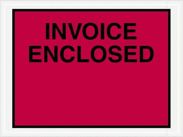 Value Collection - 1,000 Piece, 4-1/2" Long x 6" Wide, Packing List Envelope - Invoice Enclosed, Red - A1 Tooling