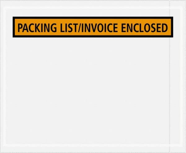 Value Collection - 1,000 Piece, 4-1/2" Long x 5-1/2" Wide, Packing List Envelope - Packing List/Invoice Enclosed, Orange - A1 Tooling