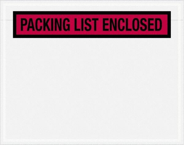 Value Collection - 1,000 Piece, 7" Long x 5-1/2" Wide, Packing List Envelope - Packing List Enclosed, Red - A1 Tooling