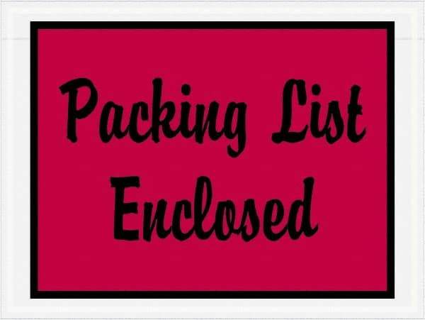 Value Collection - 1,000 Piece, 4-1/2" Long x 6" Wide, Packing List Envelope - Packing List Enclosed, Red - A1 Tooling