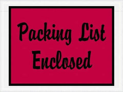 Value Collection - 1,000 Piece, 4-1/2" Long x 6" Wide, Packing List Envelope - Packing List Enclosed, Red - A1 Tooling