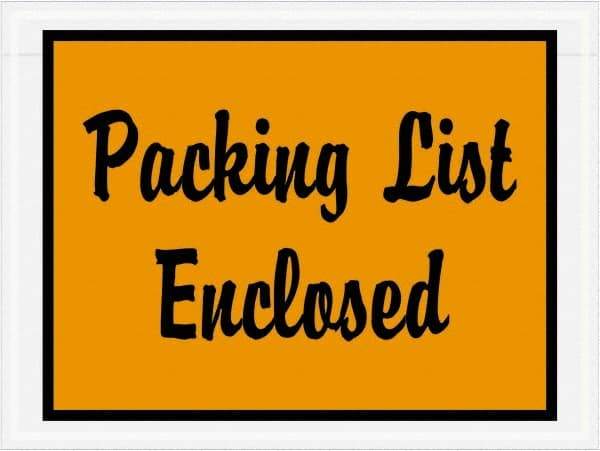 Value Collection - 1,000 Piece, 4-1/2" Long x 6" Wide, Packing List Envelope - Packing List Enclosed, Orange - A1 Tooling