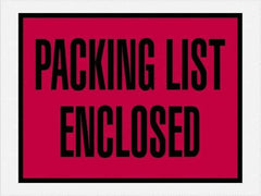 Value Collection - 1,000 Piece, 4-1/2" Long x 6" Wide, Packing List Envelope - Packing List Enclosed, Red - A1 Tooling