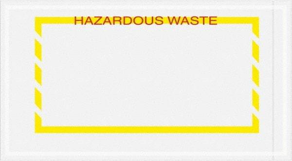 Value Collection - 1,000 Piece, 5-1/2" Long x 10" Wide, Packing List Envelope - Hazardous Waste, Yellow - A1 Tooling