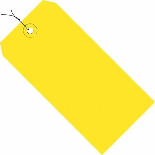 Made in USA - 3-3/4" High x 1-7/8" Long, Safety & Facility Blank Tag - Yellow Cardstock - A1 Tooling