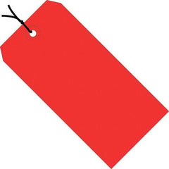 Made in USA - 4-1/4" High x 2-1/8" Long, Safety & Facility Blank Tag - Red Cardstock - A1 Tooling