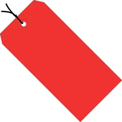 Made in USA - 3-3/4" High x 1-7/8" Long, Safety & Facility Blank Tag - Red Cardstock - A1 Tooling